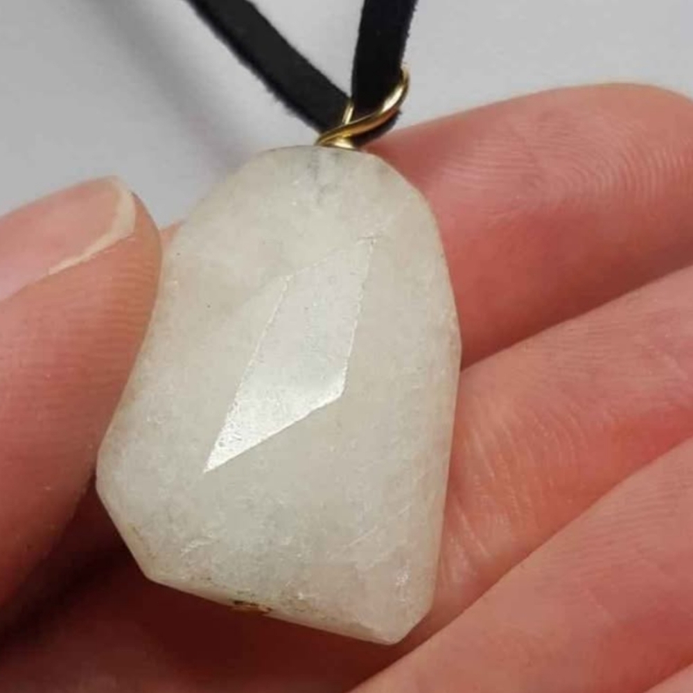 White Quartz Wire Wrap Necklace